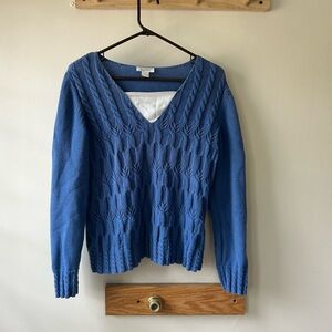 Christopher & Banks Blue V-Neck Sweater